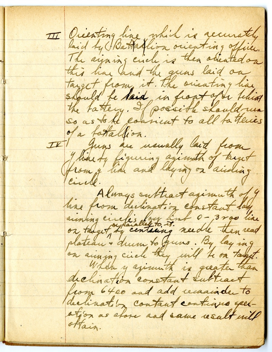 Notes by Harry S. Truman on Fire and Orientation