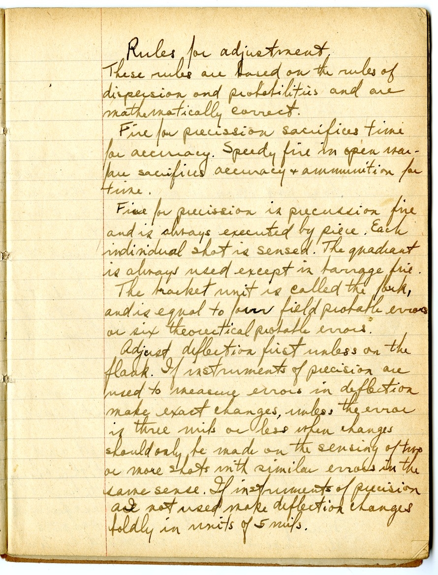 Notes by Harry S. Truman on Fire and Orientation