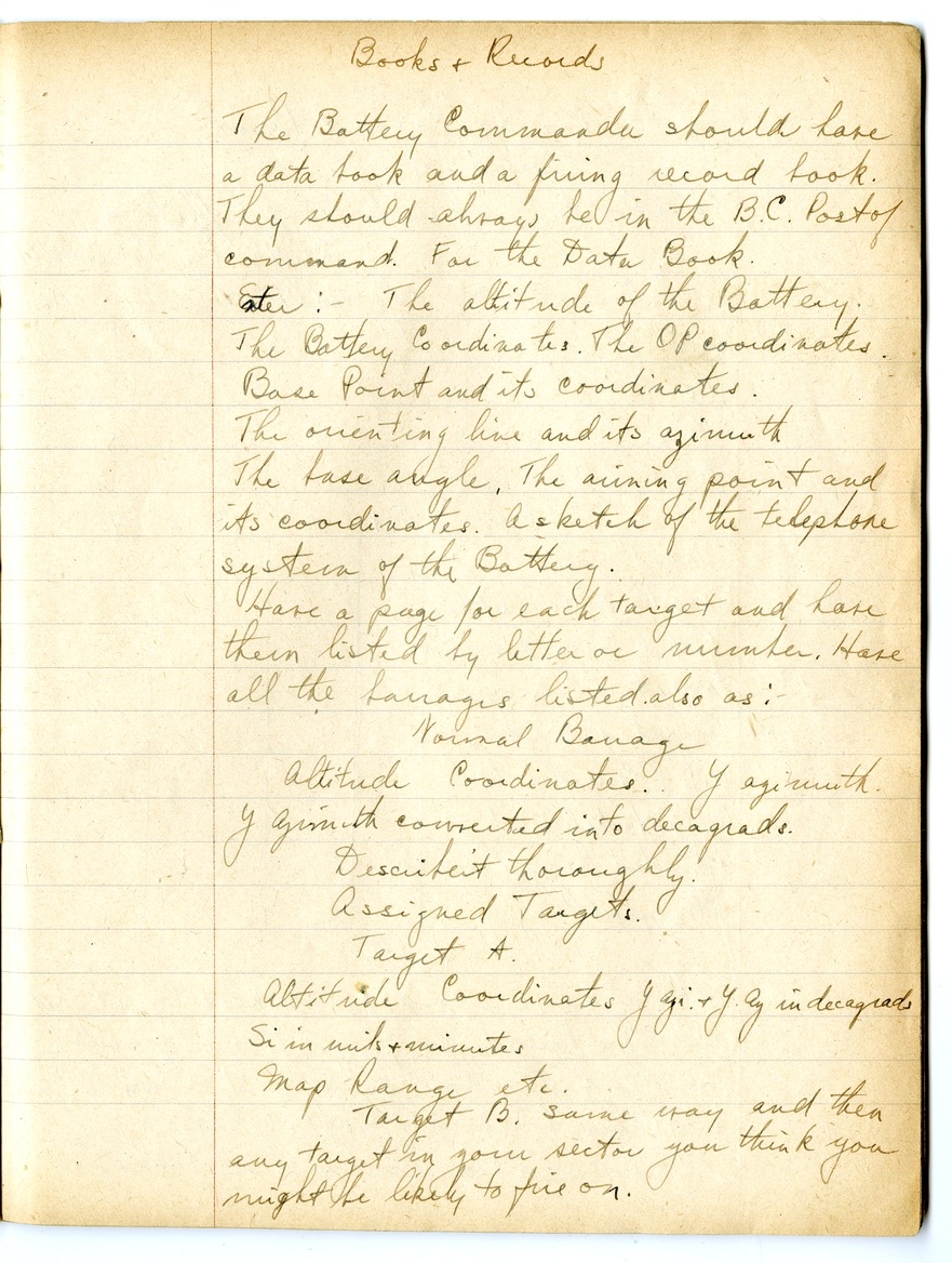 Notes by Harry S. Truman on Fire and Orientation