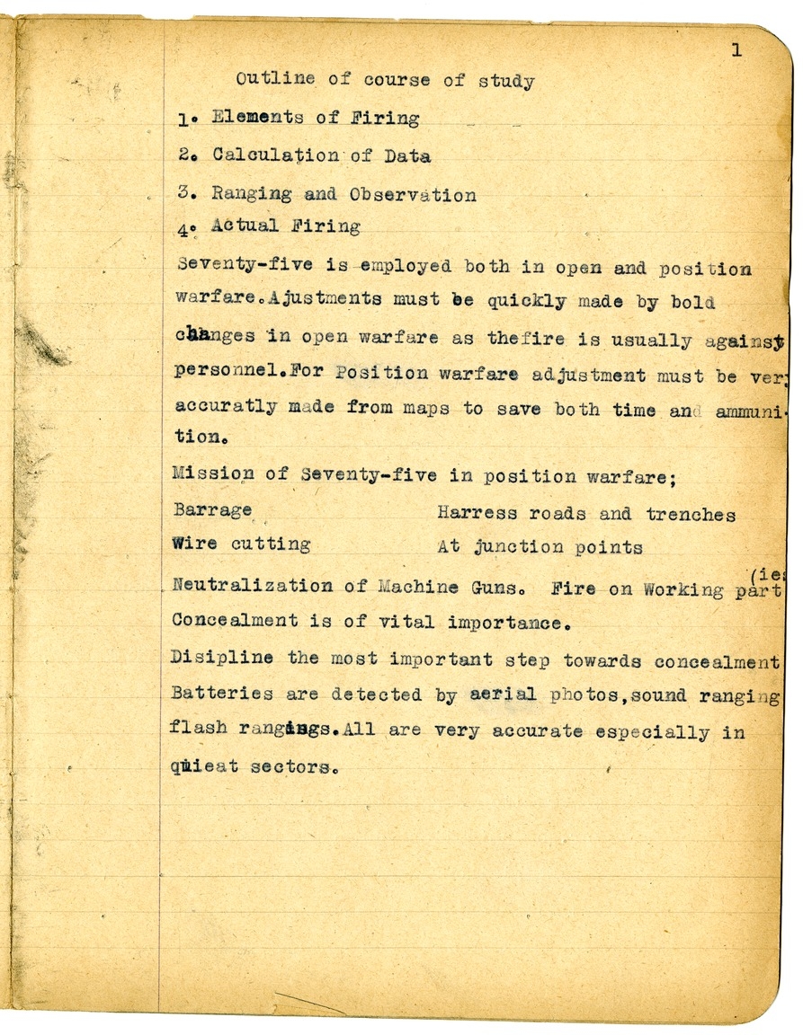 Notes by Harry S. Truman on Fire and Orientation
