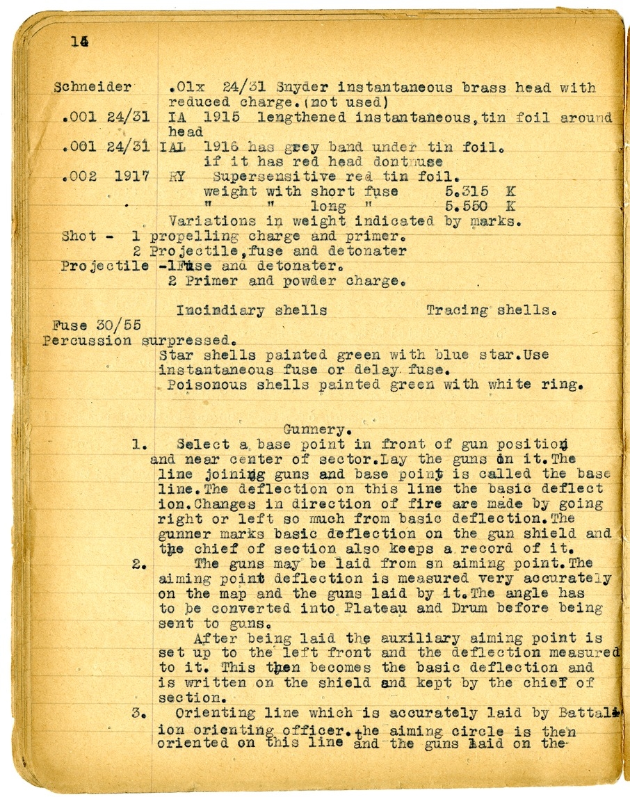 Notes by Harry S. Truman on Fire and Orientation