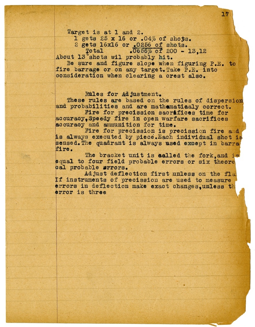 Notes by Harry S. Truman on Fire and Orientation
