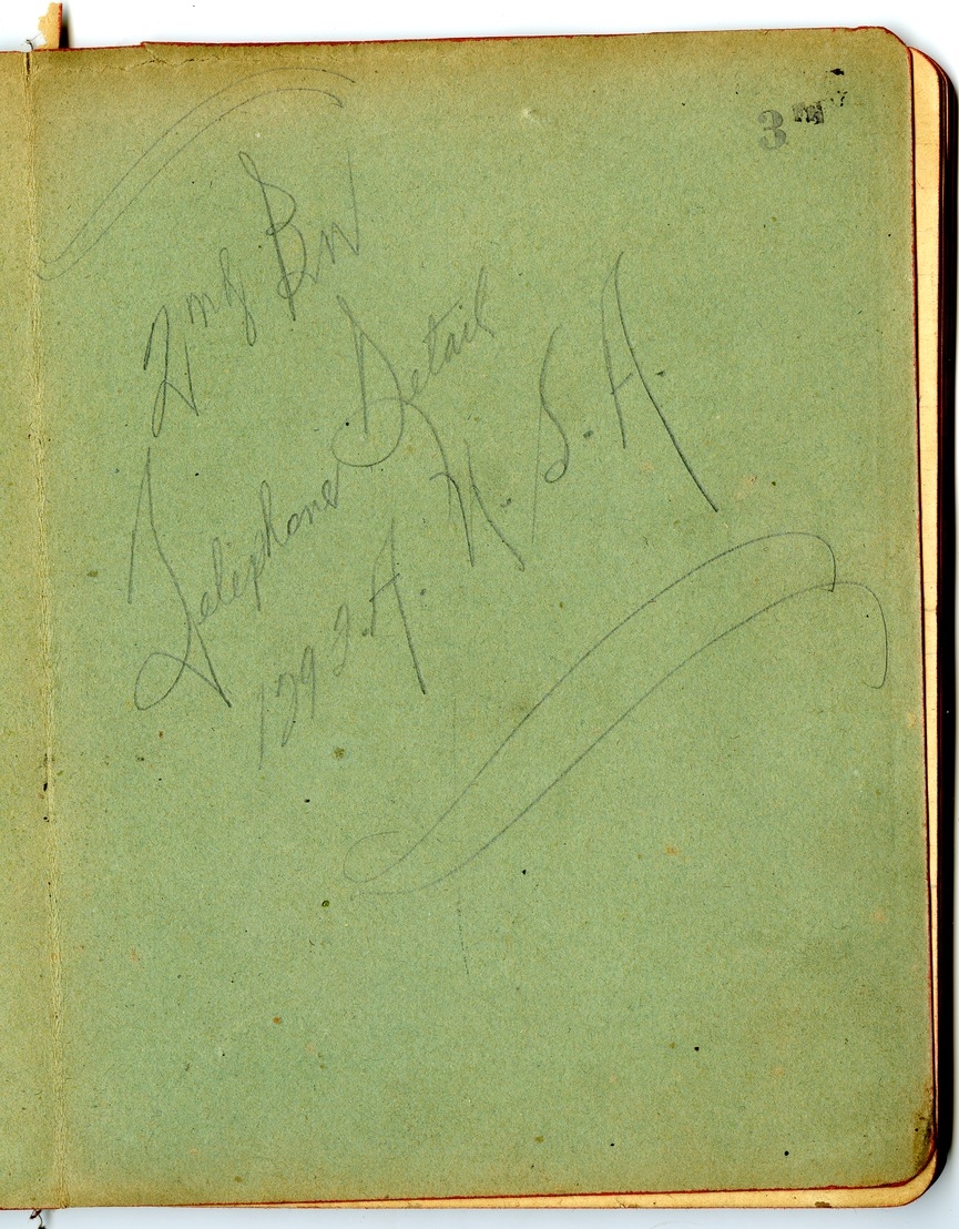 Record of Telephone Detail, Second Battalion, 129th Field Artillery