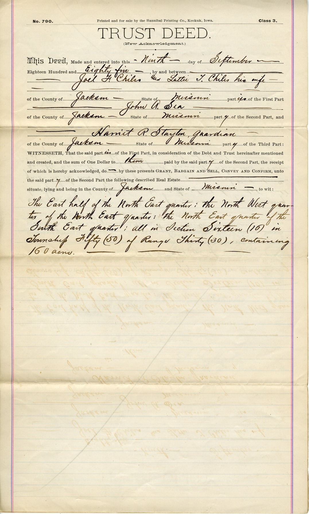 Trust Deed from Joel F. Chiles and Lutie T. Chiles to John A. Sea and Hamit R. Stayton