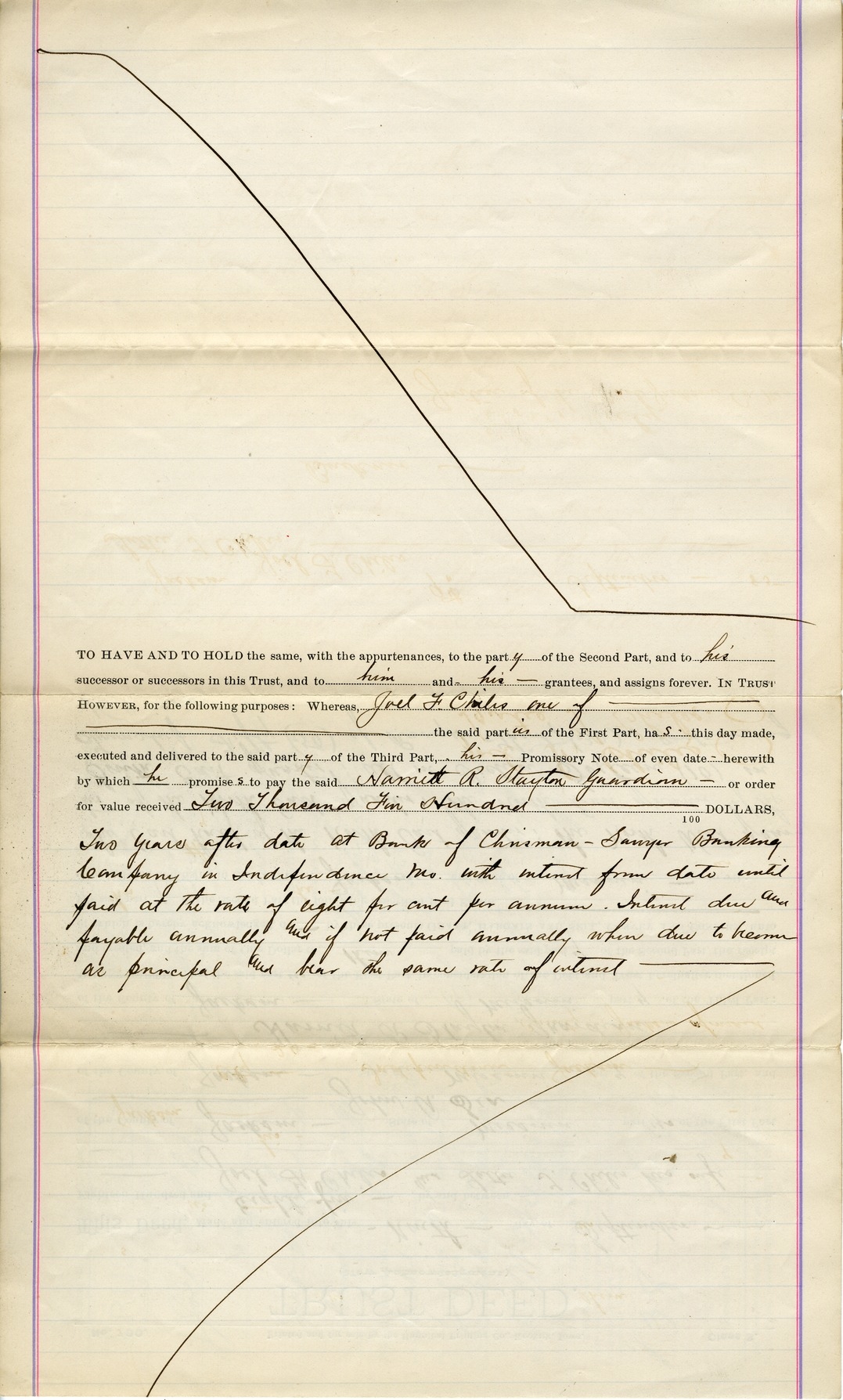 Trust Deed from Joel F. Chiles and Lutie T. Chiles to John A. Sea and Hamit R. Stayton
