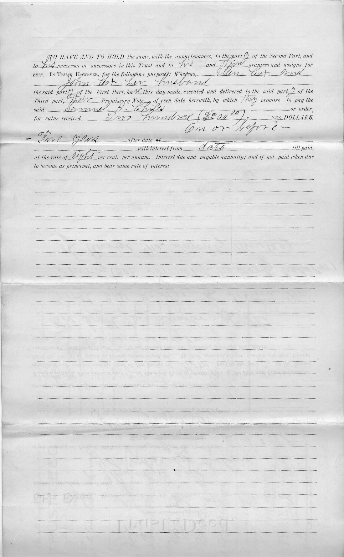 Trust Deed from Ellen Cox and John Cox to John G. Paxton and Samuel H. Chiles