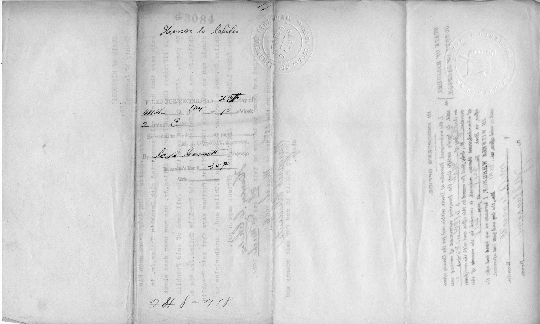 Affidavit of Henry C. Chiles