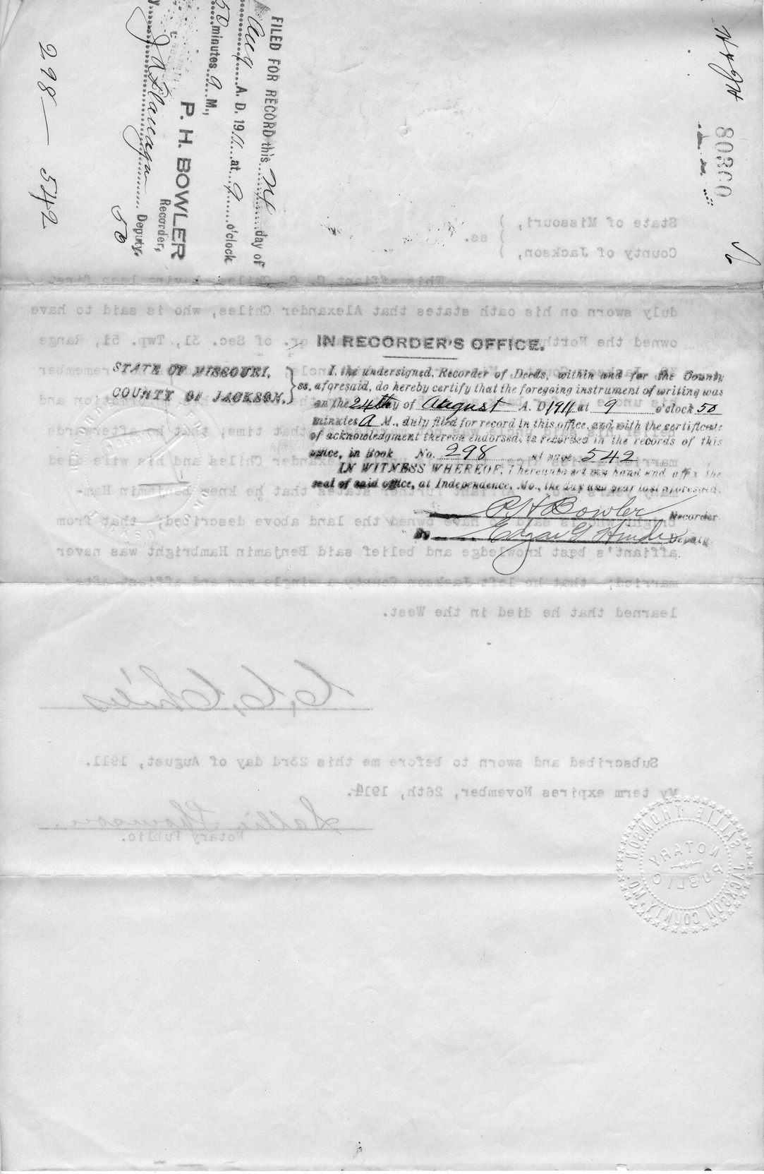 Affidavit of C. C. Chiles