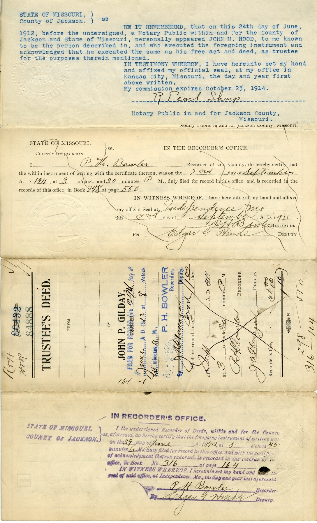 Trustees Deed from Mary L. McMillin and John H. McMillin to Samuel H. Chiles