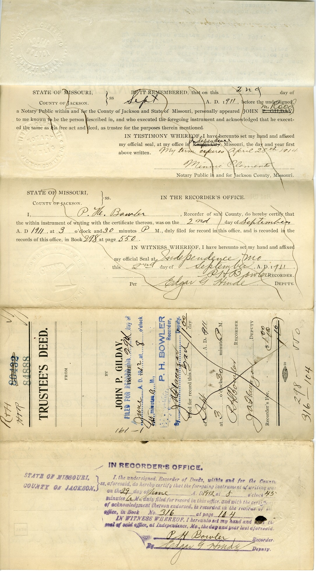 Trustees Deed from Mary L. McMillin and John H. McMillin to Samuel H. Chiles