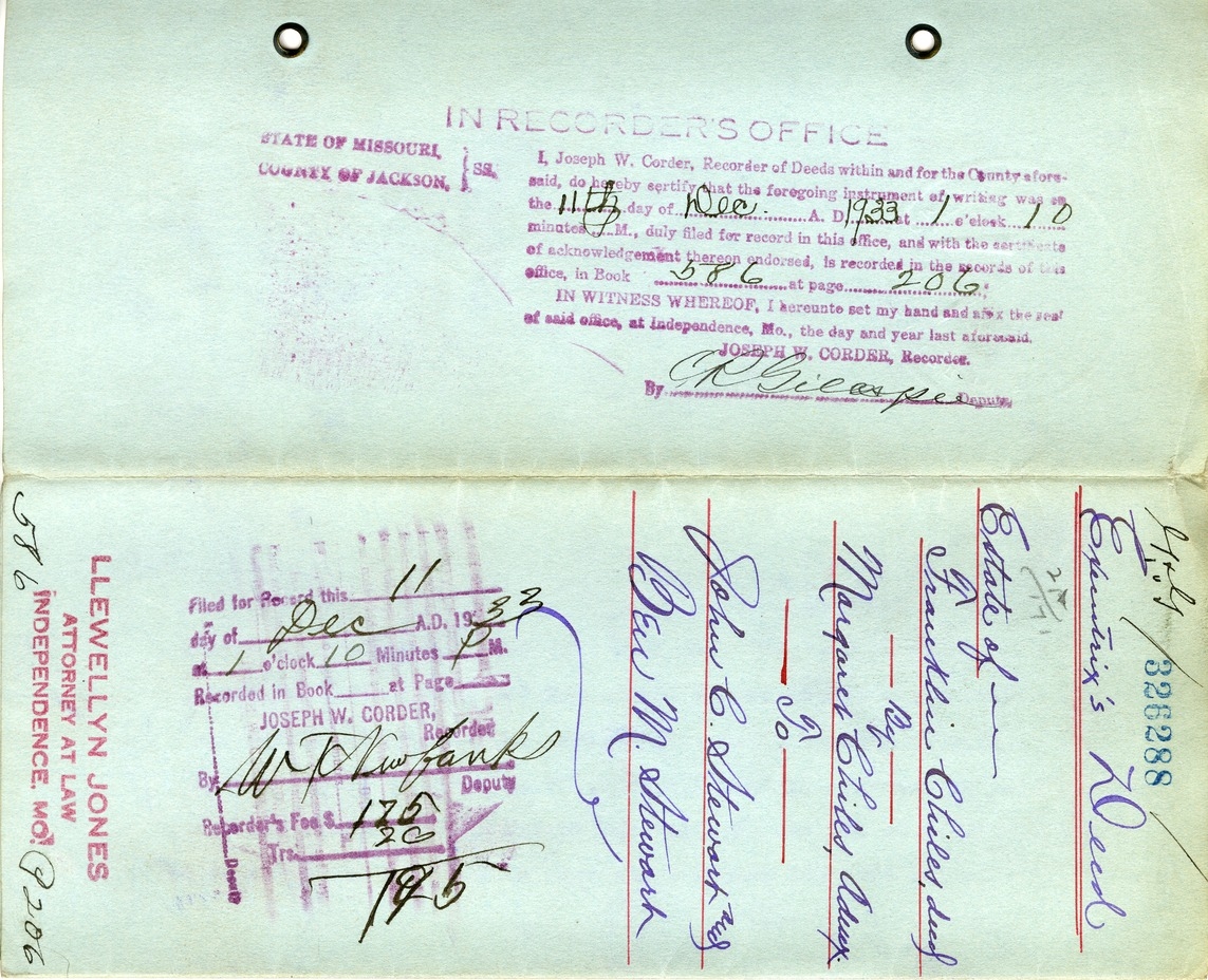 Administratrix's Deed of Margaret Chiles