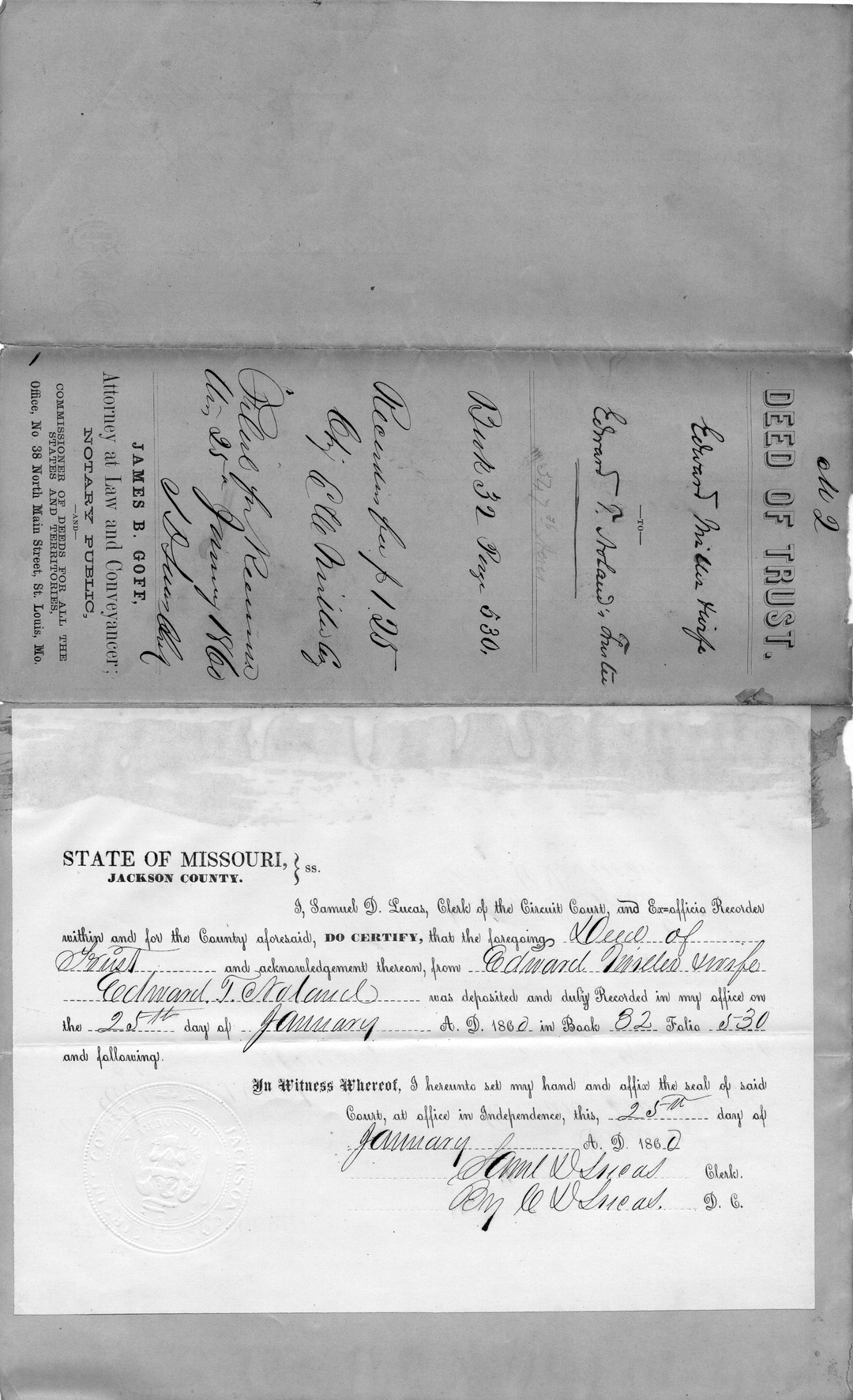 Deed of Trust from Edward Miller and Wife to Edward T. Noland