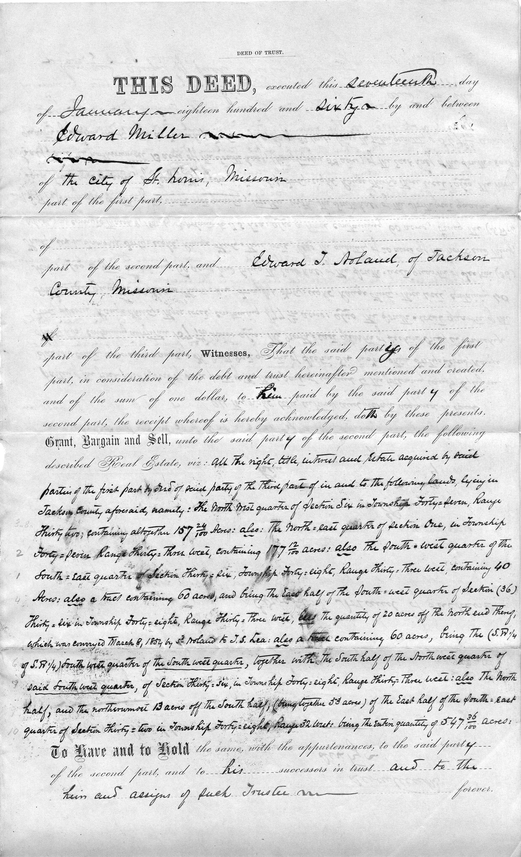 Deed of Trust from Edward Miller and Wife to Edward T. Noland