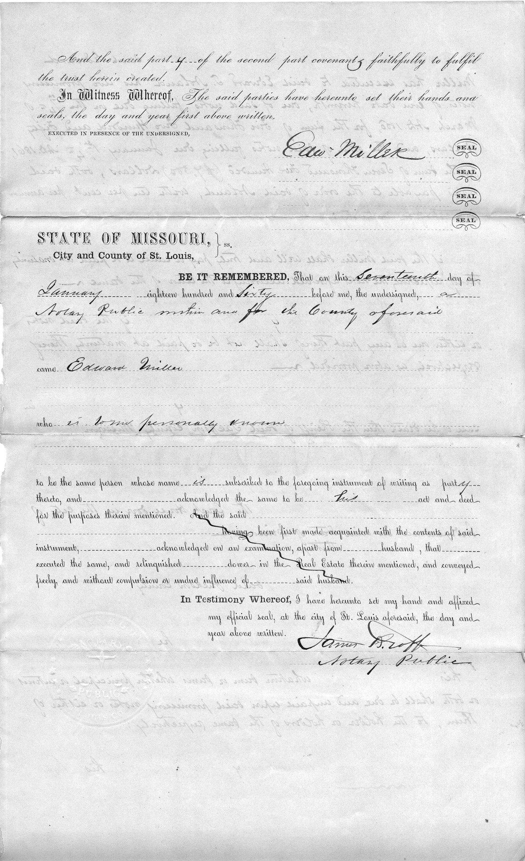 Deed of Trust from Edward Miller and Wife to Edward T. Noland