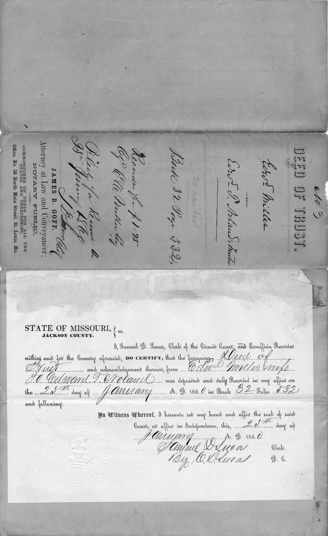 Deed of Trust from Edward Miller to Edward T. Noland