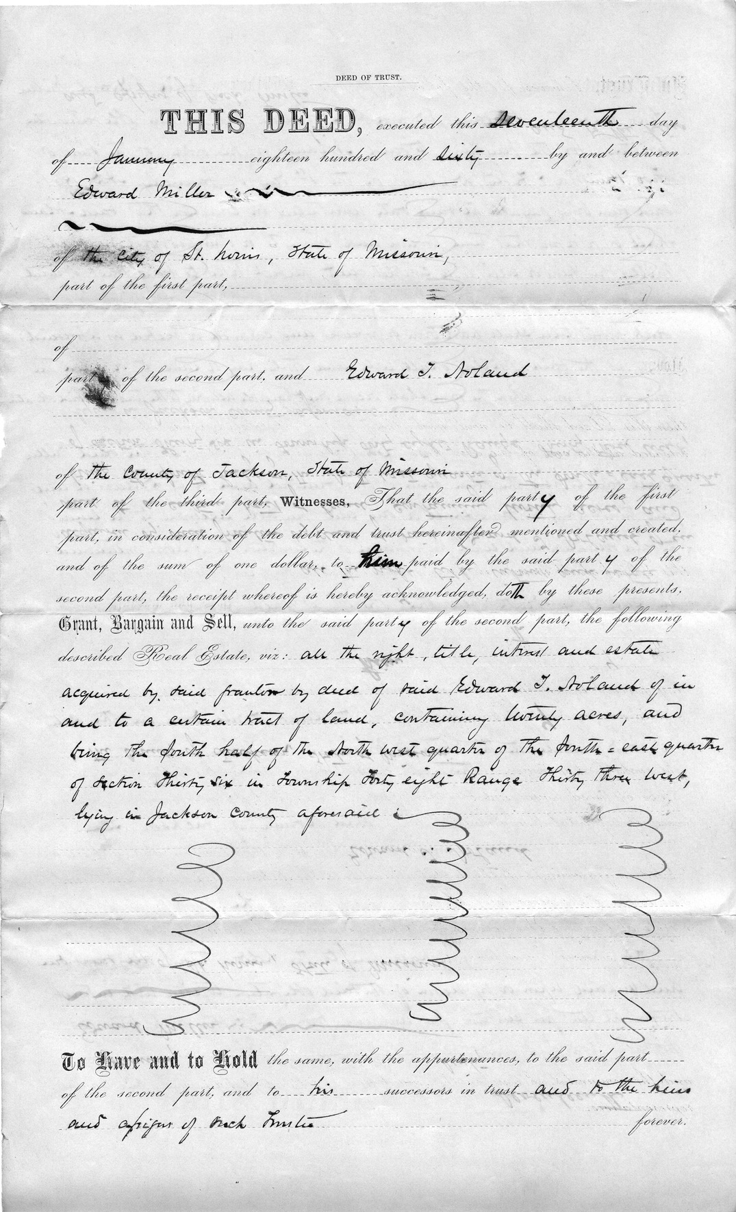 Deed of Trust from Edward Miller to Edward T. Noland