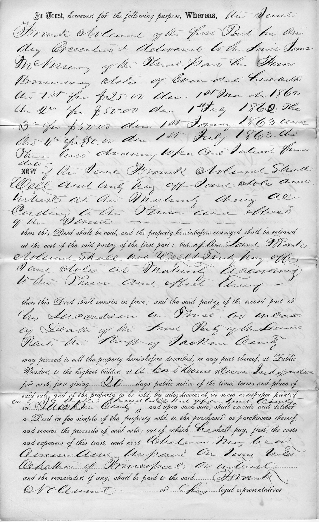 Deed of Trust from Frank Noland to Jane McMurry