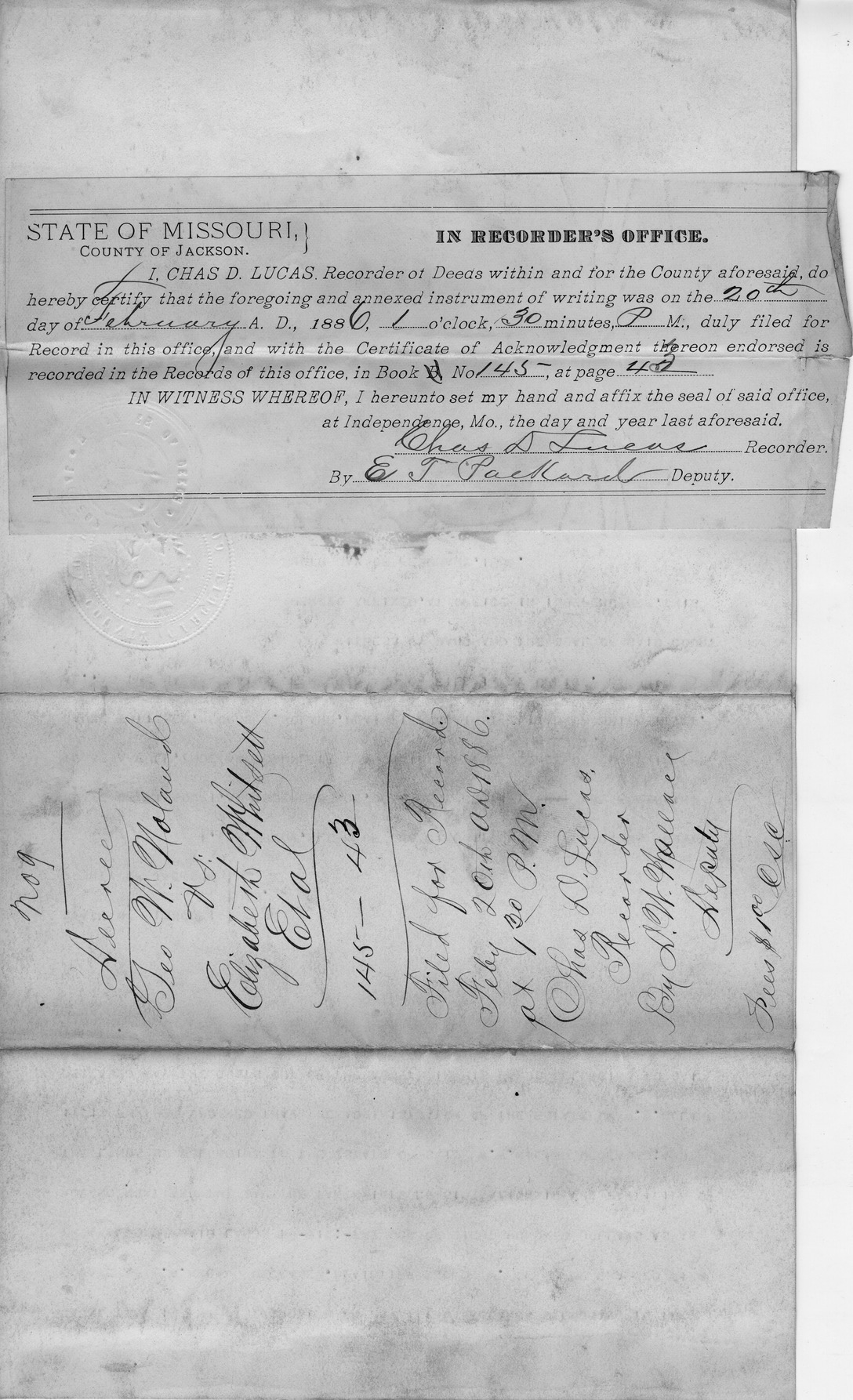 Decree between George W. Noland vs.  Elizabeth Whitsett et al.