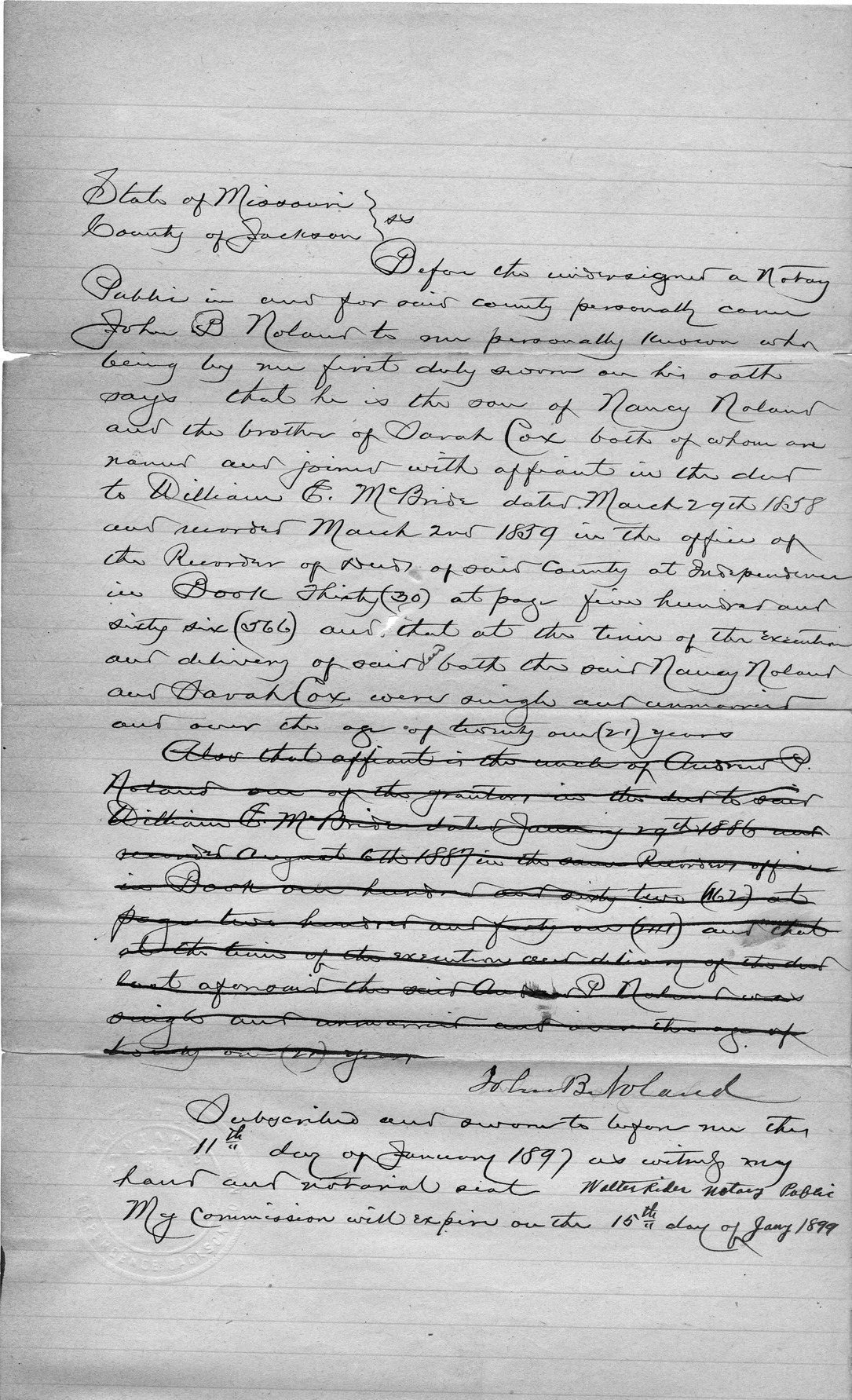 Affidavit of John B. Noland