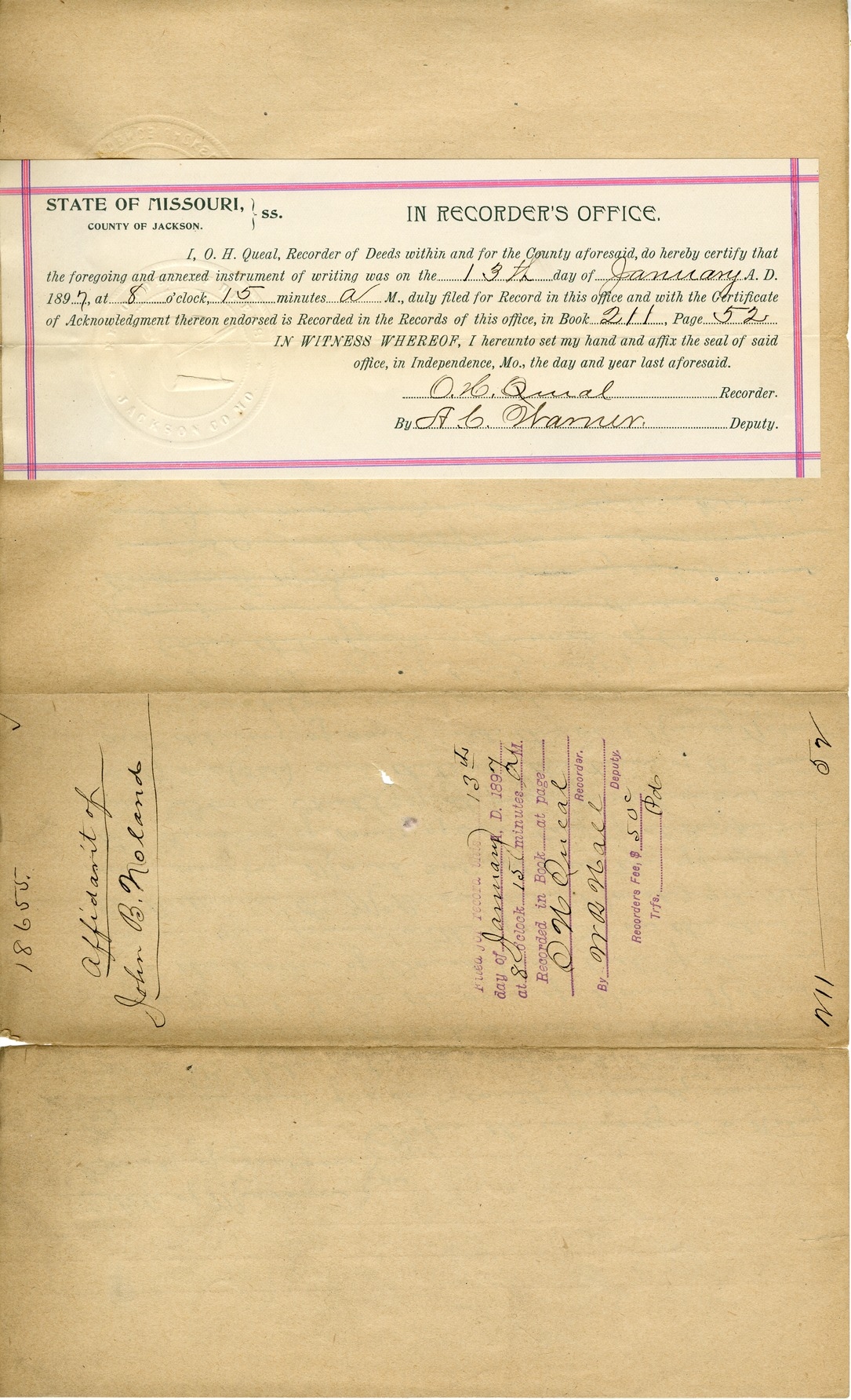 Affidavit of John B. Noland
