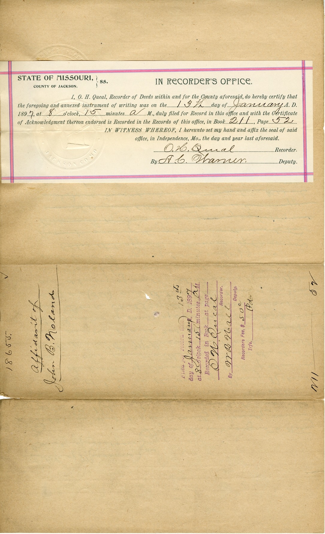 Affidavit of John B. Noland