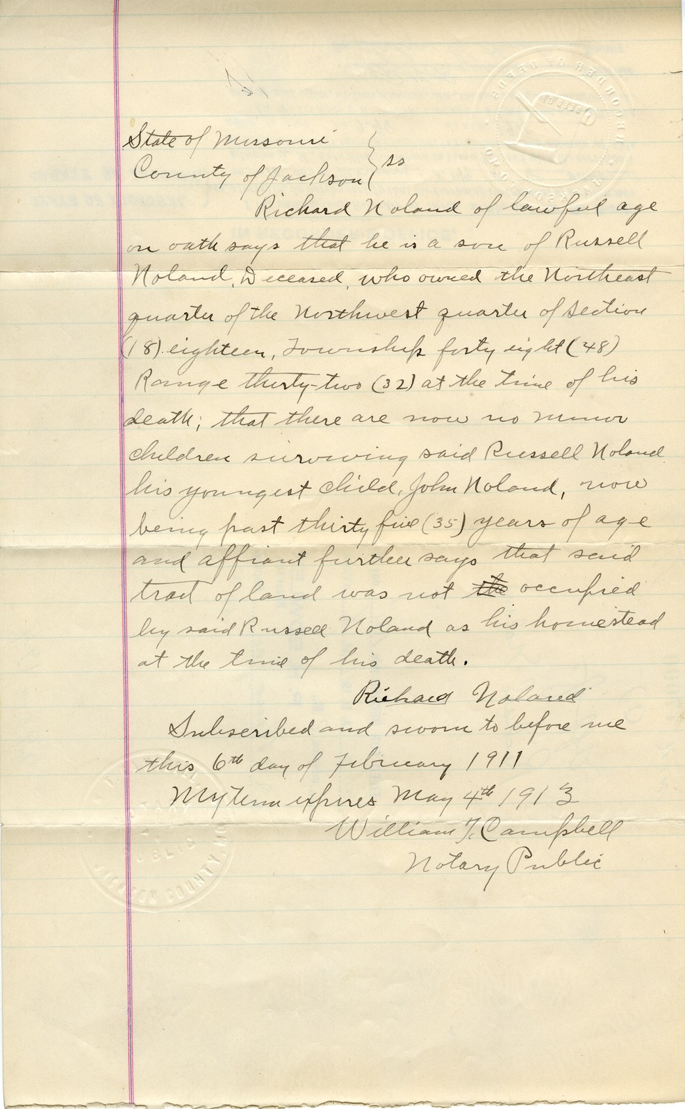 Affidavit of Richard Noland