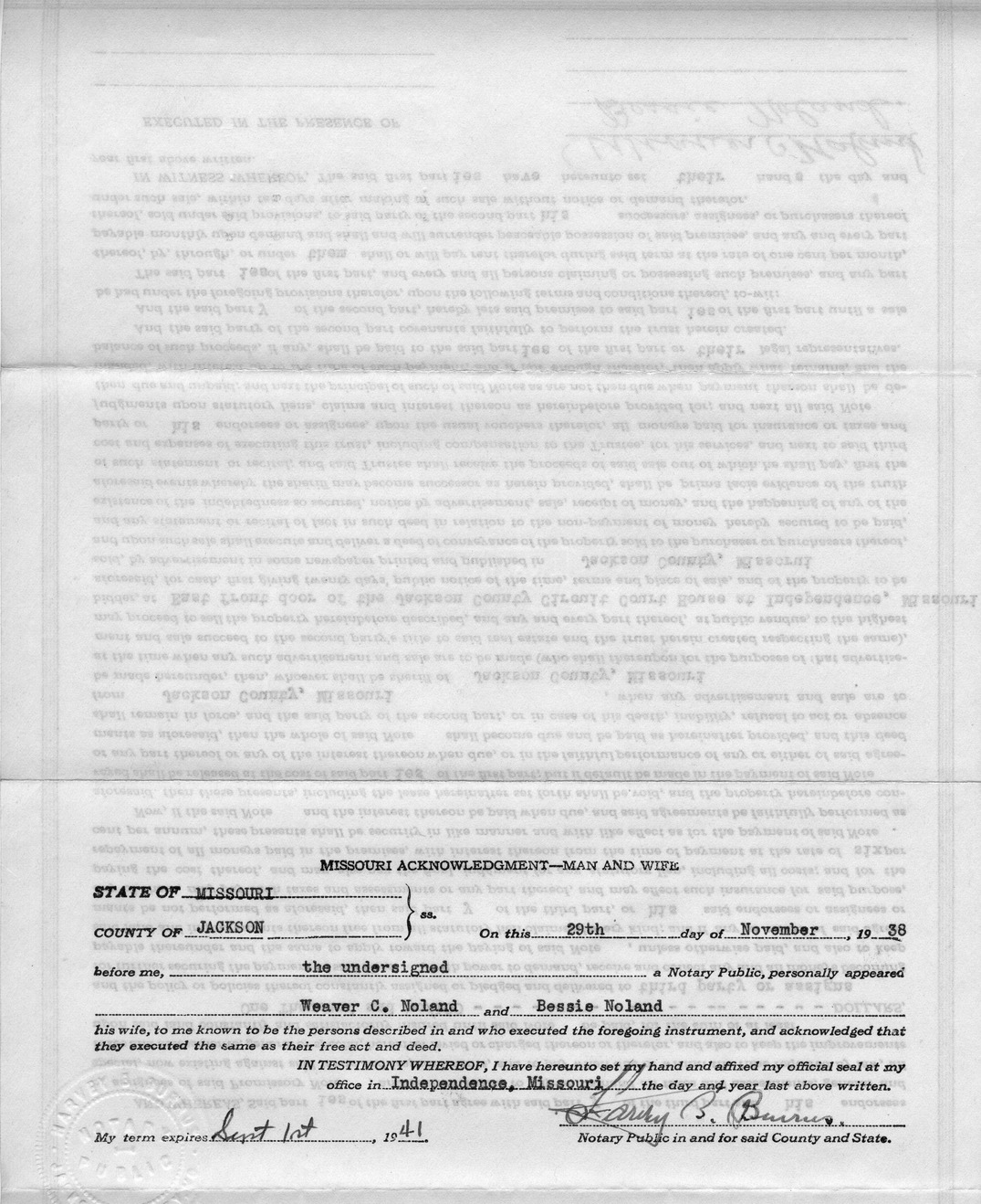 Deed of Trust from Weaver C. Noland and Bessie Noland to Rufus Burrus for E. S. Hamilton