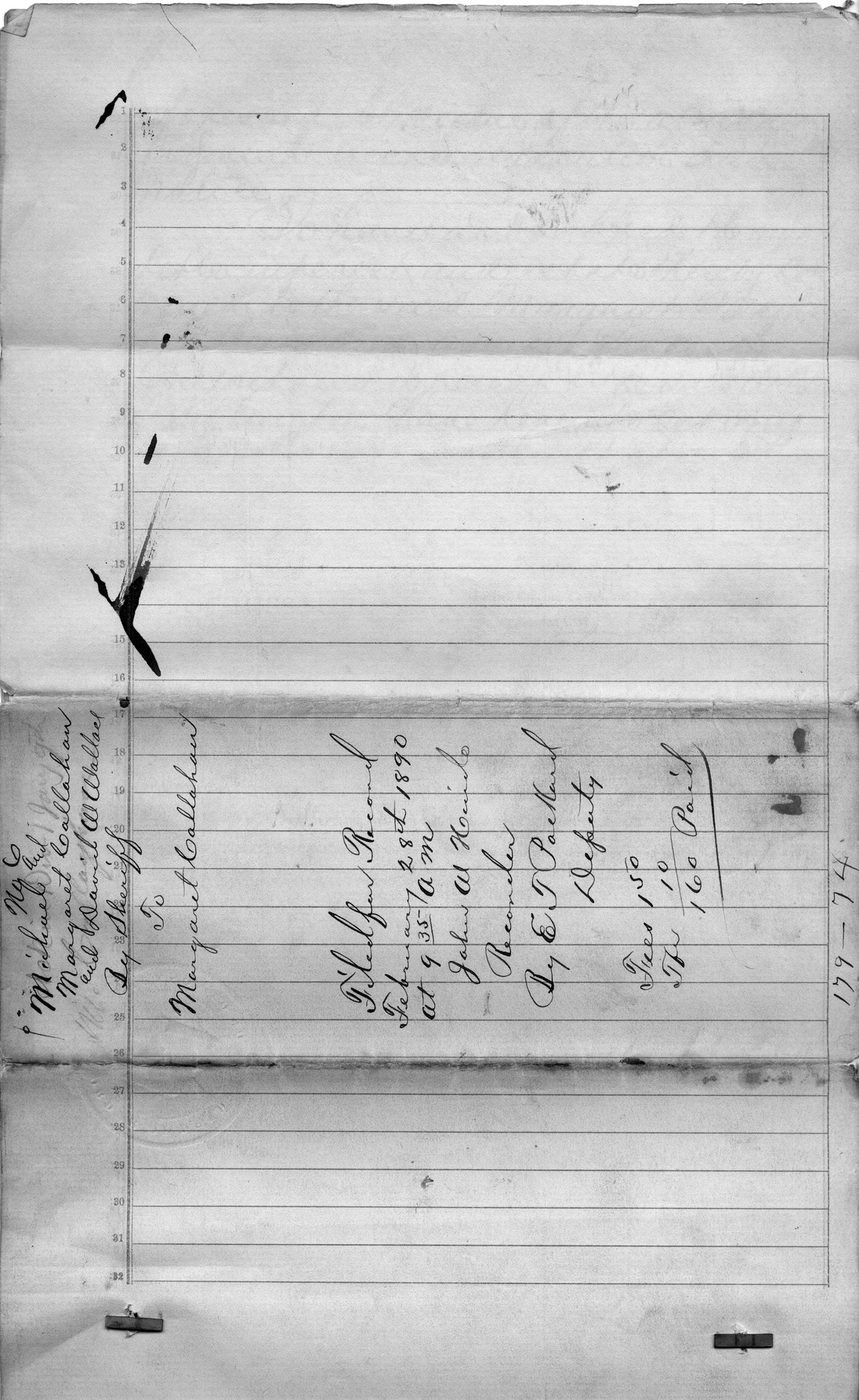 Sheriff's Deed from Michael and Margaret Callahan and David W. Wallace to Margaret Callahan