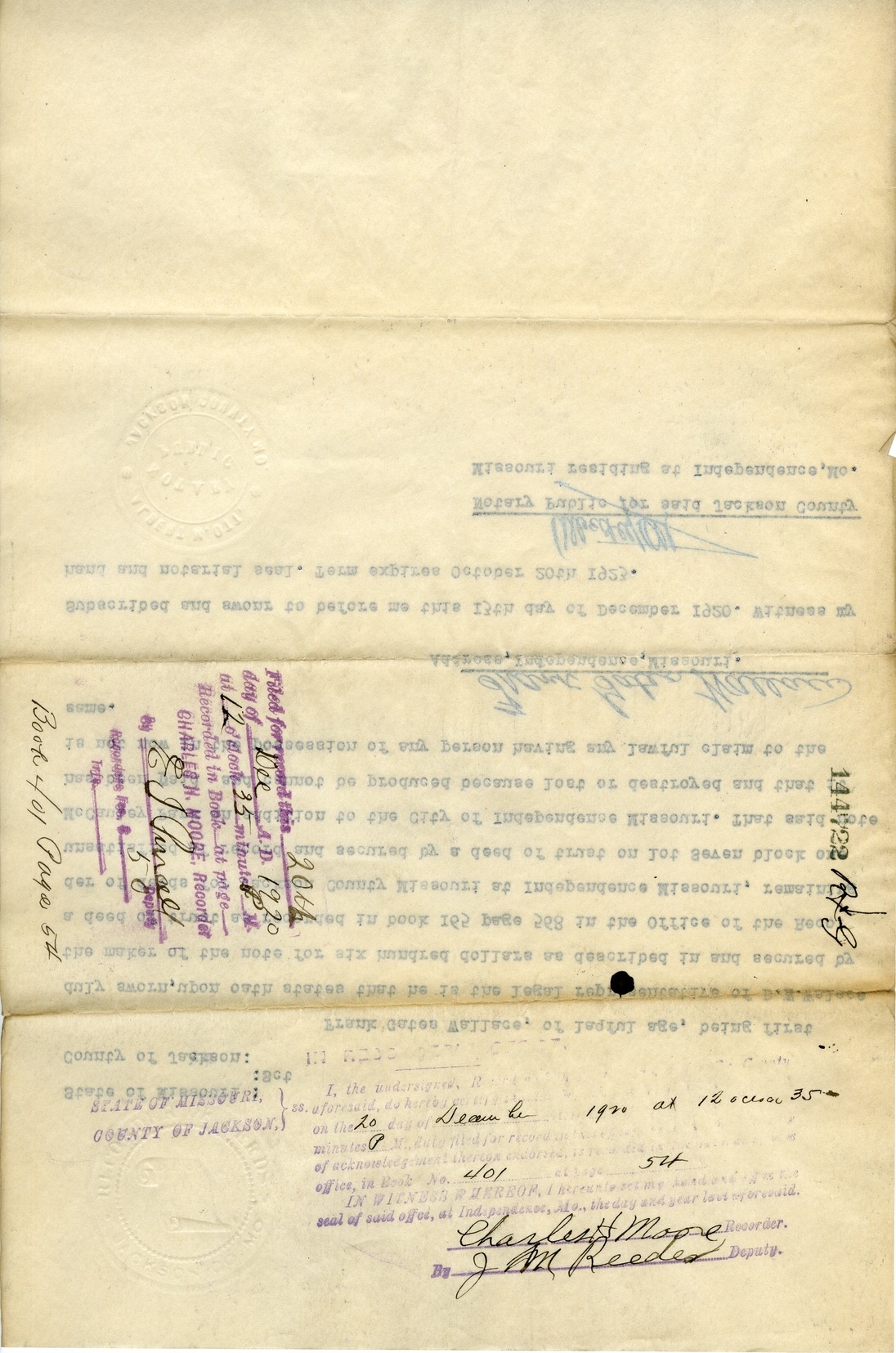 Affidavit of Frank Gates Wallace