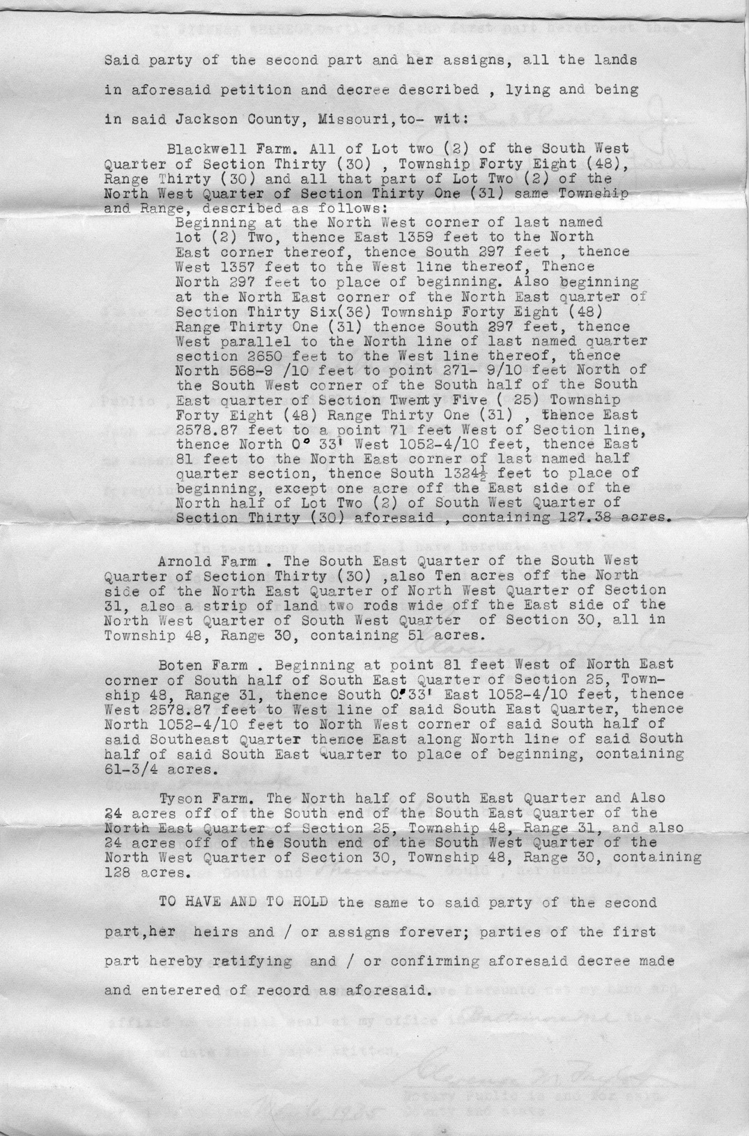 Confirmation Deed from John McPherson Dennis, Jr. et al. to Elizabeth C. Wallace
