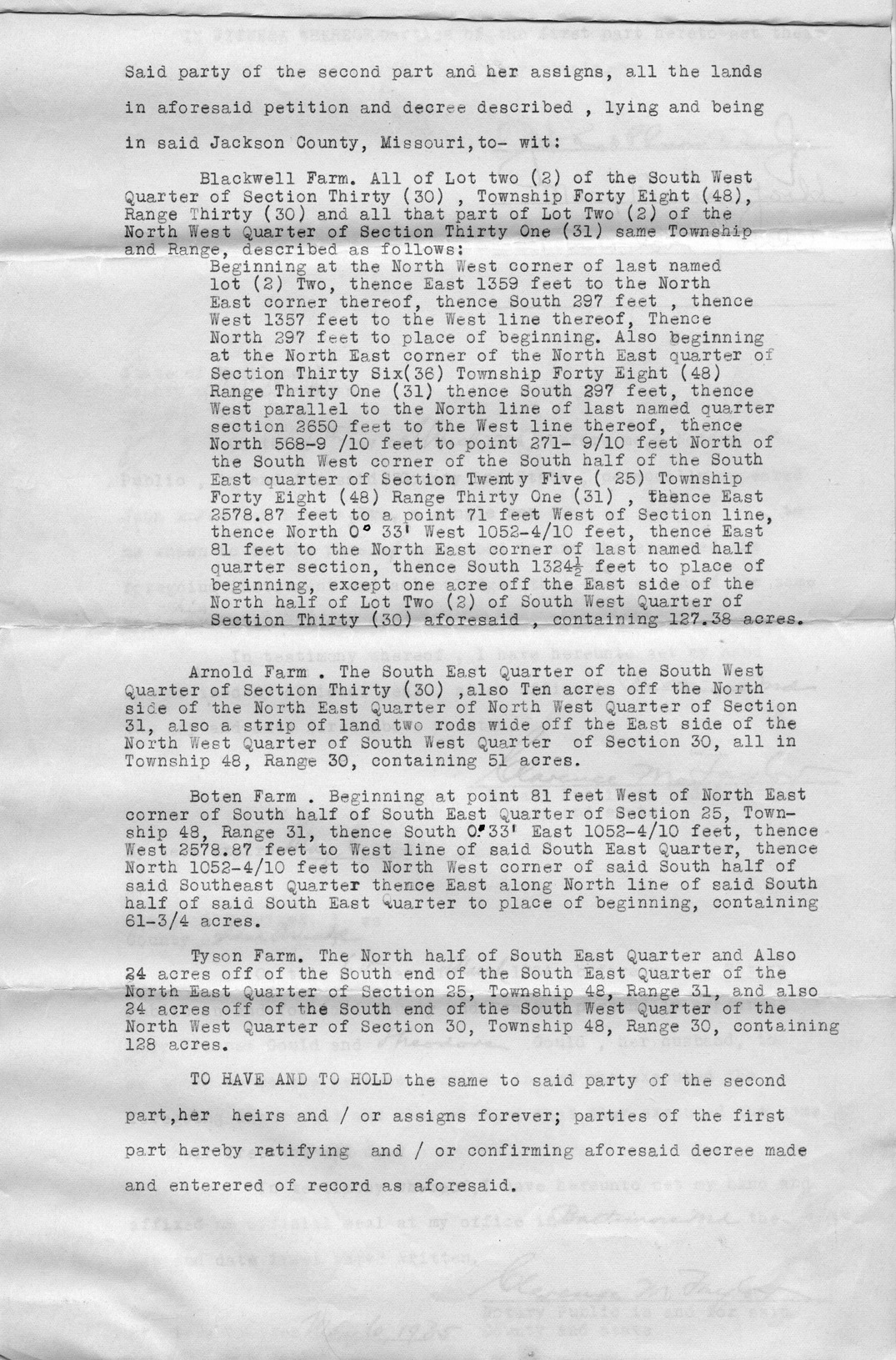 Confirmation Deed from John McPherson Dennis, Jr. et al. to Elizabeth C. Wallace