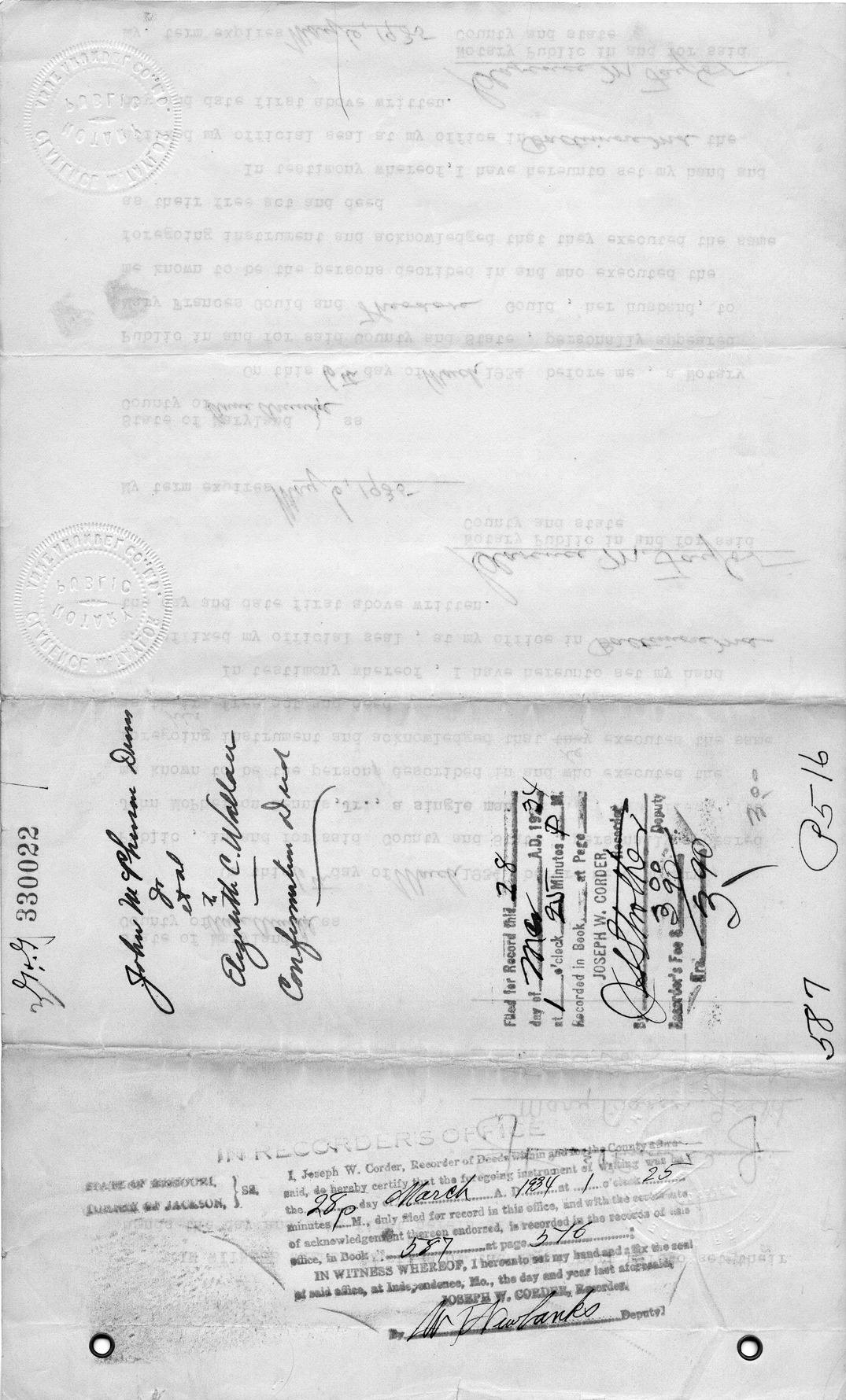 Confirmation Deed from John McPherson Dennis, Jr. et al. to Elizabeth C. Wallace