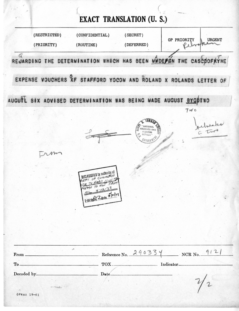 Telegram from Lester Lubosch to Edwin A. Locke, Jr.