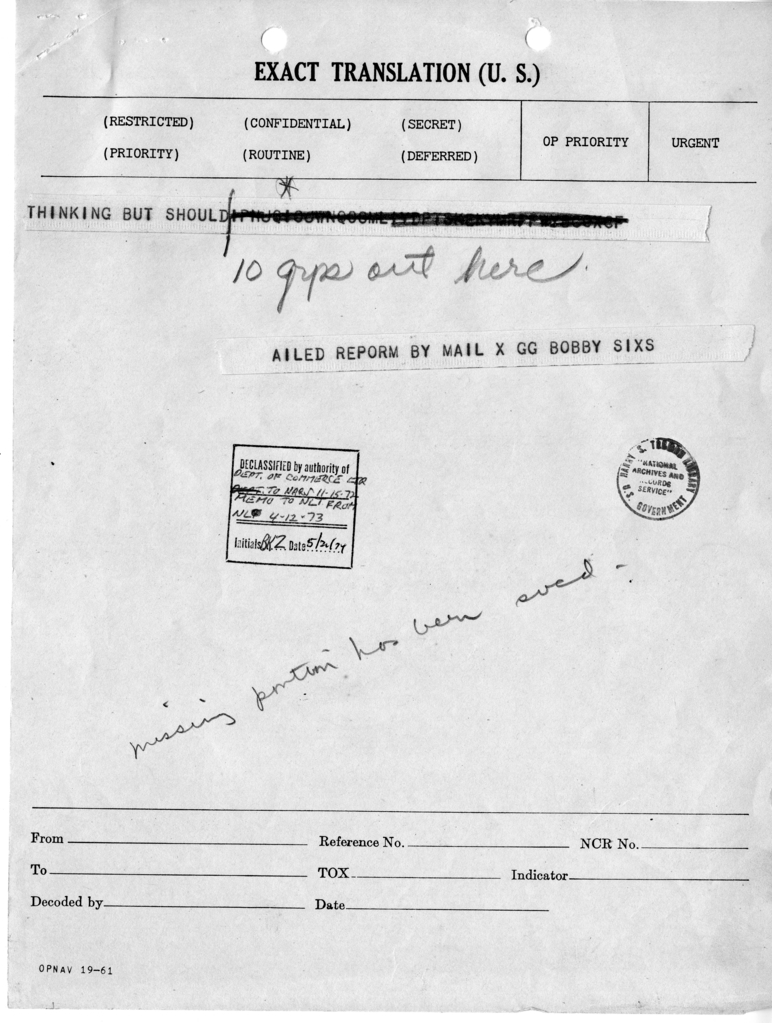 Telegram from James A. Jacobson to Edwin A. Locke, Jr.