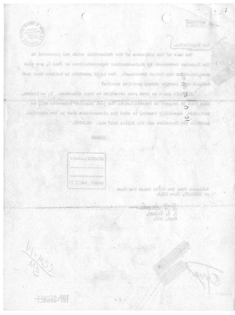 Telegram from President Harry S. Truman to Ambassador Averell Harriman