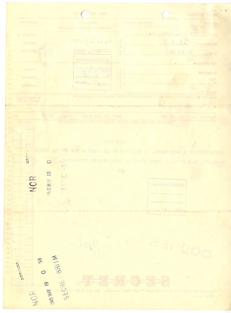 Telegram from Edwin A. Locke, Jr. to A. T. Kearney
