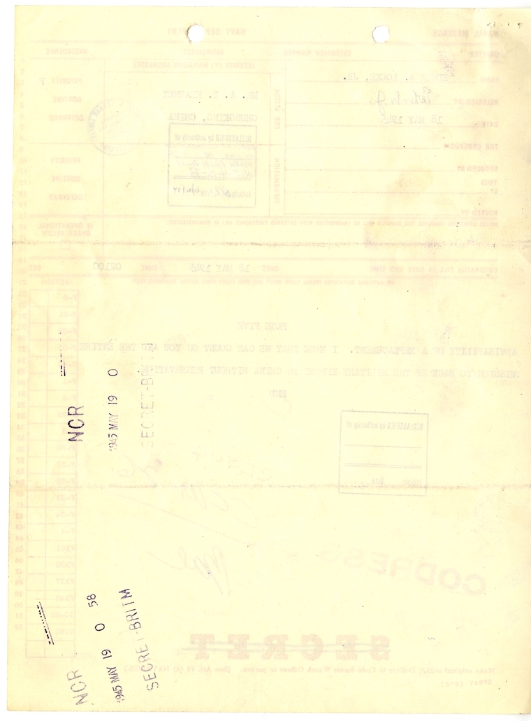 Telegram from Edwin A. Locke, Jr. to A. T. Kearney