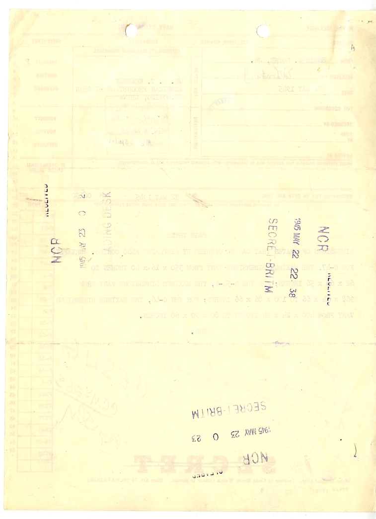 Telegram from Edwin A. Locke, Jr. to A.T. Kearney