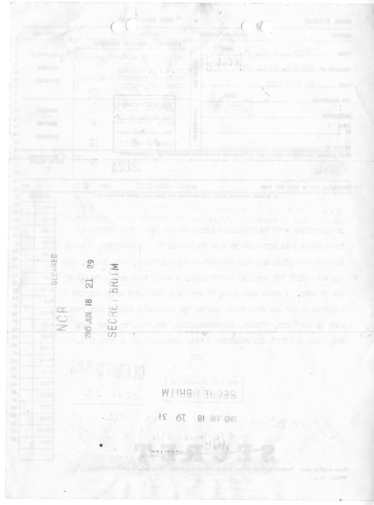 Telegram from Edwin A. Locke, Jr. to A. T. Kearney