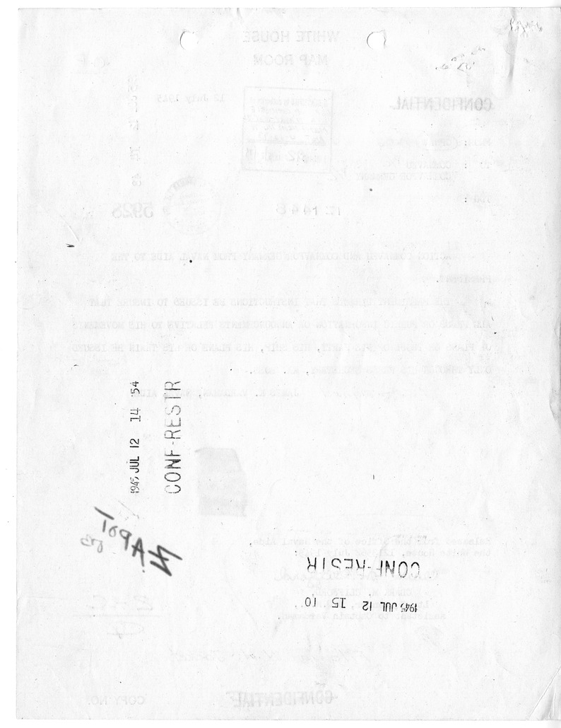 Telegram from James K. Vardman to the Commander, United States Naval Forces in Europe