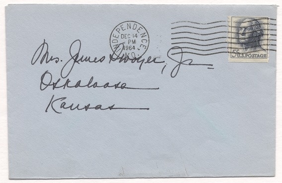 Note from Bess Truman to Martha Ann Swoyer