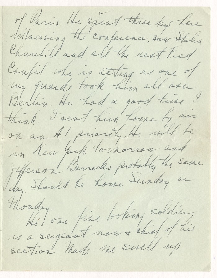 Letter from President Harry S. Truman to J. Vivian Truman
