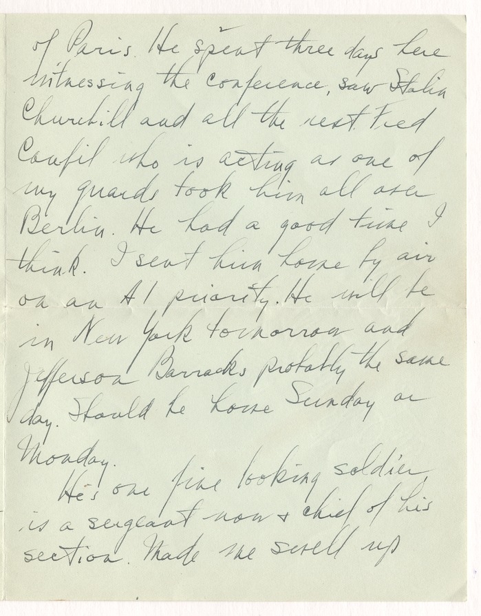 Letter from President Harry S. Truman to J. Vivian Truman