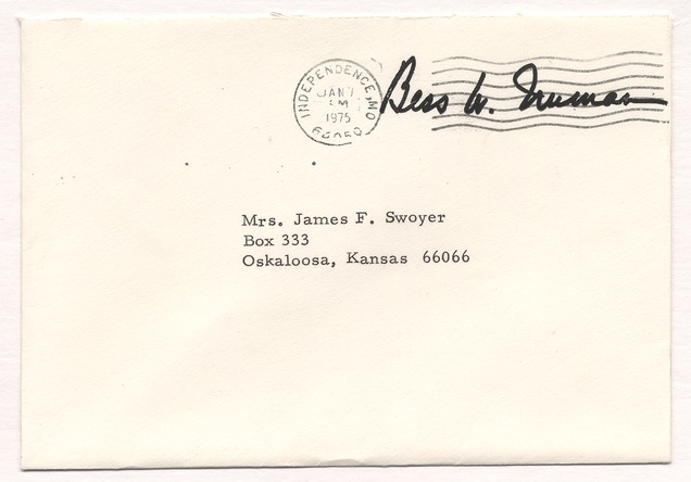 Letter from Bess W. Truman to Martha Ann Swoyer