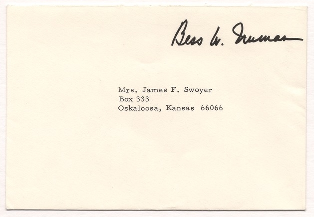 Letter from Bess Truman to Martha Ann Truman