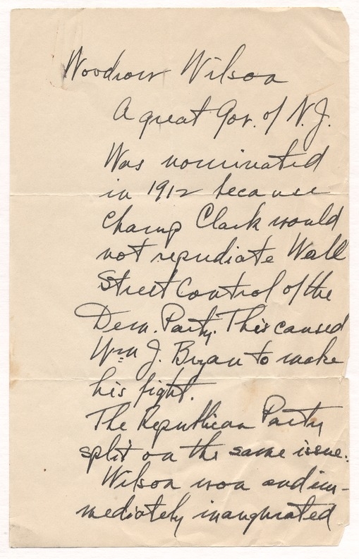 Handwritten Notes from Harry S. Truman to Martha Ann Truman Swoyer