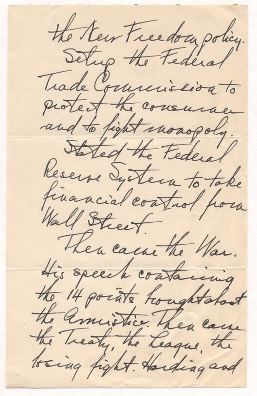 Handwritten Notes from Harry S. Truman to Martha Ann Truman Swoyer