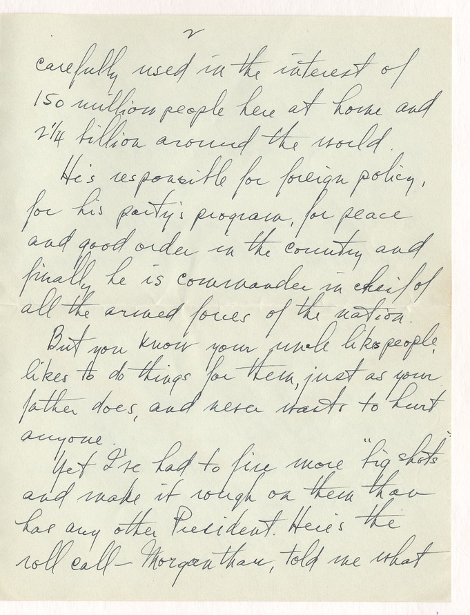 Letter from President Harry S. Truman to Martha Ann Truman