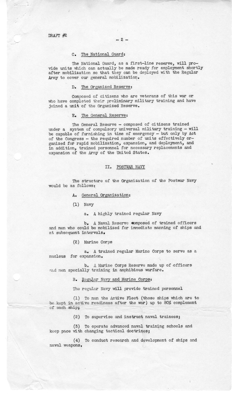 Memorandum on Postwar Military Training