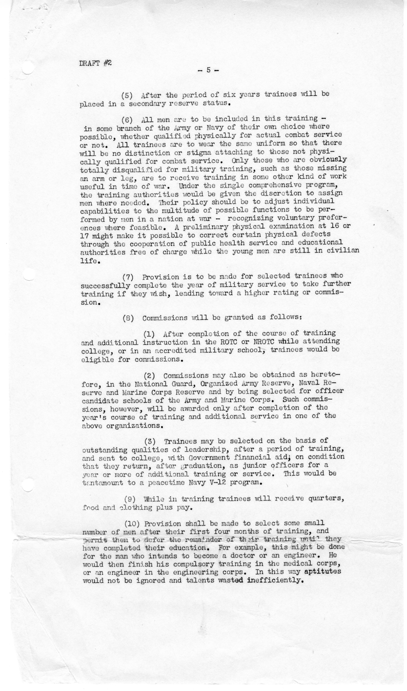 Memorandum on Postwar Military Training